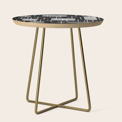 1950s Eames Era Art Crosshairs Black White Side Table
