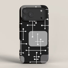 1950s Eames Era Art Crosshairs Black White iPhone Case