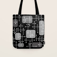 1950s Eames Era Art Crosshairs Black White Tote Bag