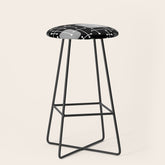 1950s Eames Era Art Crosshairs Black White Stool