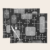 1950s Eames Era Art Crosshairs Black White Placemat