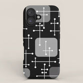 1950s Eames Era Art Crosshairs Black White iPhone Case