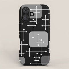 1950s Eames Era Art Crosshairs Black White iPhone Case
