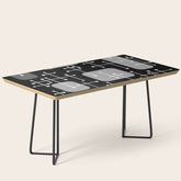 1950s Eames Era Art Crosshairs Black White Coffee Table