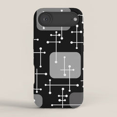 1950s Eames Era Art Crosshairs Black White iPhone Case