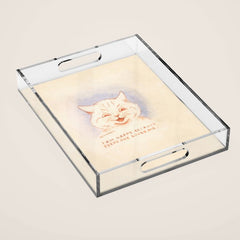 I Am Happy Because Every One Loves Me' Louis Wain Cat Acrylic Tray