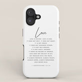 1 Corinthians 13 Love Is Patient Love Is Kind Love Never Fails Bible Verse Print Scripture Christian iPhone Case