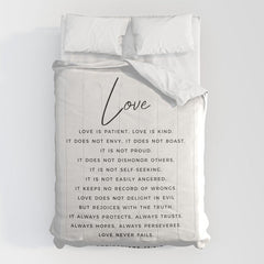 1 Corinthians 13 Love Is Patient Love Is Kind Love Never Fails Bible Verse Print Scripture Christian Comforter