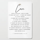 1 Corinthians 13 Love Is Patient Love Is Kind Love Never Fails Bible Verse Print Scripture Christian Cutting Board