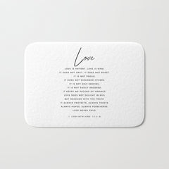 1 Corinthians 13 Love Is Patient Love Is Kind Love Never Fails Bible Verse Print Scripture Christian Bath Mat