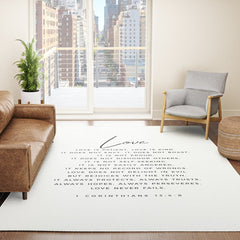 1 Corinthians 13 Love Is Patient Love Is Kind Love Never Fails Bible Verse Print Scripture Christian Rug