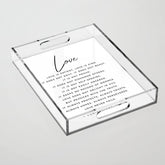 1 Corinthians 13 Love Is Patient Love Is Kind Love Never Fails Bible Verse Print Scripture Christian Acrylic Tray