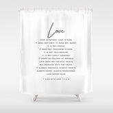 1 Corinthians 13 Love Is Patient Love Is Kind Love Never Fails Bible Verse Print Scripture Christian Shower Curtain