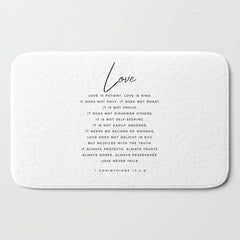 1 Corinthians 13 Love Is Patient Love Is Kind Love Never Fails Bible Verse Print Scripture Christian Bath Mat