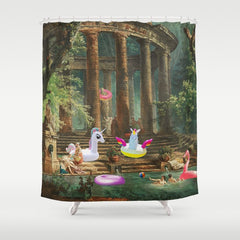 18th Century Pool Party Shower Curtain