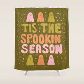 Tis the Spookin Season in Green Shower Curtain