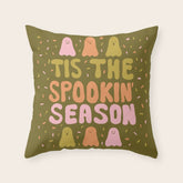 Tis the Spookin Season in Green Throw Pillow