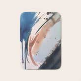 708 - a minimal mixed media abstract piece in blues, pinks, and white Bath Mat