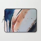 708 - a minimal mixed media abstract piece in blues, pinks, and white Laptop Sleeve