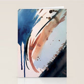 708 - a minimal mixed media abstract piece in blues, pinks, and white Stationery Card