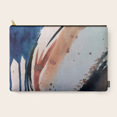 708 - a minimal mixed media abstract piece in blues, pinks, and white Carry All Pouch
