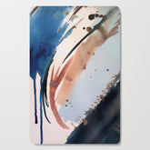 708 - a minimal mixed media abstract piece in blues, pinks, and white Cutting Board