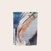 708 - a minimal mixed media abstract piece in blues, pinks, and white Wall Hanging