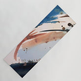 708 - a minimal mixed media abstract piece in blues, pinks, and white Yoga Mat