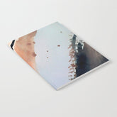 708 - a minimal mixed media abstract piece in blues, pinks, and white Notebook