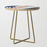 708 - a minimal mixed media abstract piece in blues, pinks, and white Side Table
