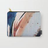 708 - a minimal mixed media abstract piece in blues, pinks, and white Carry All Pouch
