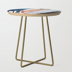 708 - a minimal mixed media abstract piece in blues, pinks, and white Side Table