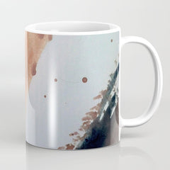 708 - a minimal mixed media abstract piece in blues, pinks, and white Coffee Mug