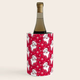 Tis The Season Retro Santa Red White Pattern Wine Chiller