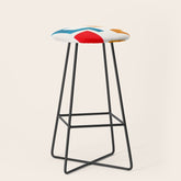 Falling Down' Paper Collage Fun Colorful Shapes Mid Century Minimal Abstract Art by Ejaaz Haniff Stool