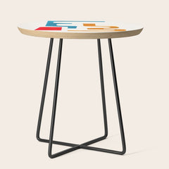 Falling Down' Paper Collage Fun Colorful Shapes Mid Century Minimal Abstract Art by Ejaaz Haniff Side Table