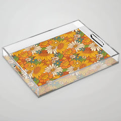 70s Retro Floral Acrylic Tray