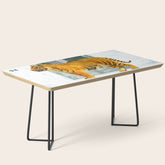 94 Tropical, Greece Architecture Buildings Tiger Wild Cat Watercolor Palm Travel Bohemian Painting Coffee Table