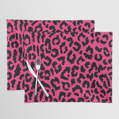 2000s leopard-black on hot pink Placemat