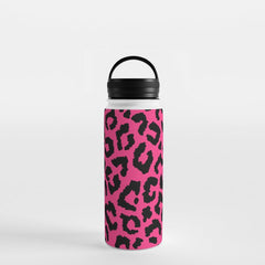 2000s leopard-black on hot pink Water Bottle
