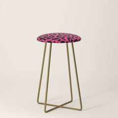 2000s leopard-black on hot pink Stool