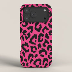 2000s leopard-black on hot pink iPhone Case