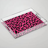 2000s leopard-black on hot pink Acrylic Tray