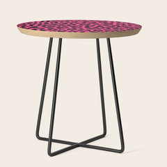 2000s leopard-black on hot pink Side Table