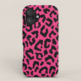 2000s leopard-black on hot pink iPhone Case