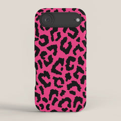 2000s leopard-black on hot pink iPhone Case