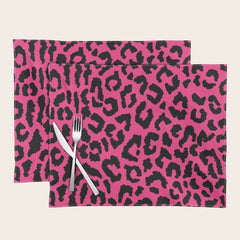 2000s leopard-black on hot pink Placemat