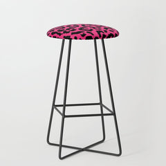 2000s leopard-black on hot pink Stool