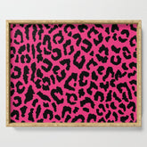 2000s leopard-black on hot pink Serving Tray