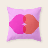 BISOU' Vibrant Minimal French Love kiss Art Throw Pillow